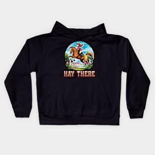 Hay There I Equestrian Pony Horse Lover Kids Hoodie